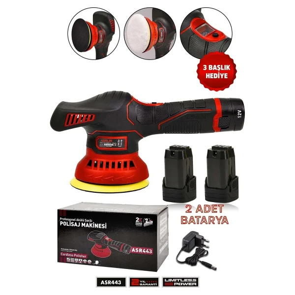 Assur 12v Orbital 6 Kademli Cila Pasta Parlatma Polisaj Makinesi - Görsel 5