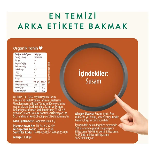 Wefood Organik Yerli Susam Tahin 300 Gr - Görsel 6