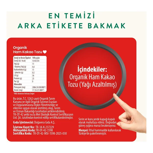 Wefood Organik Ham Kakao Tozu 140 Gr - Görsel 7