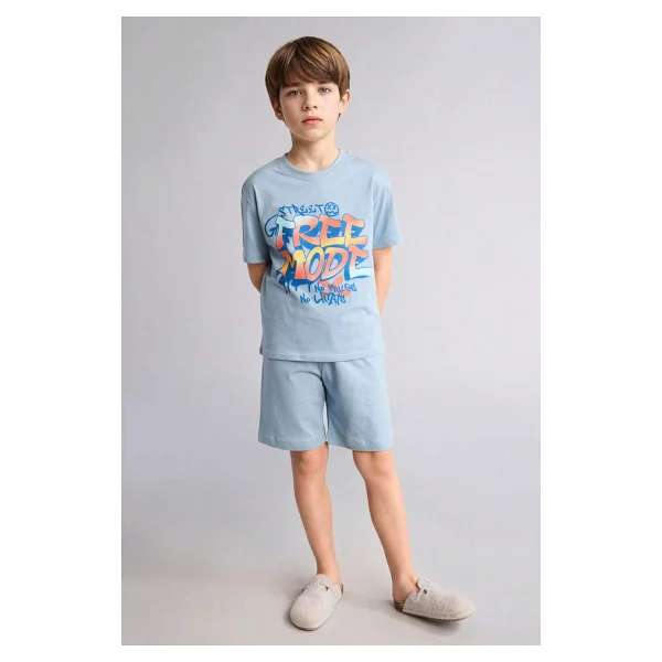 Defacto %100 Pamuk Baskılı 2'li Pijama Takımı Erkek Bebek G8826a826hs - Mavi - 11 - 12 Yaş - Görsel 2