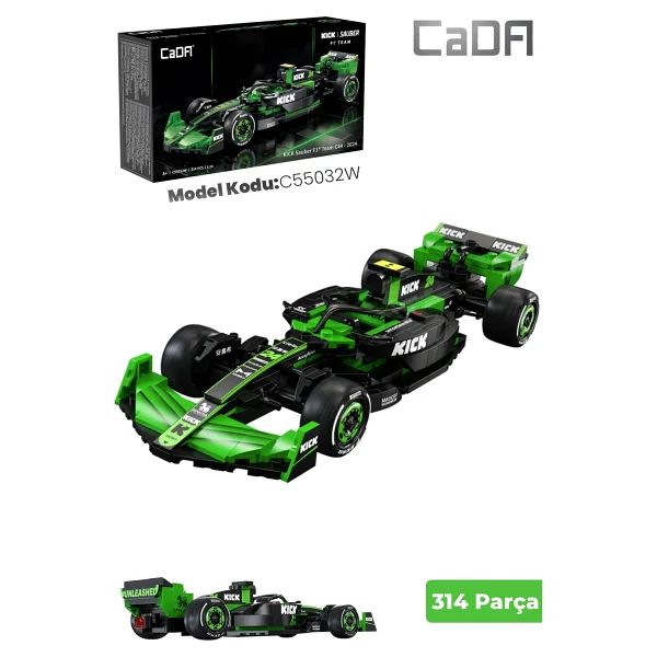 Cada Sauber F1 Formula Aracı C55032W 314 Parça Blok Oyuncak - Görsel 6
