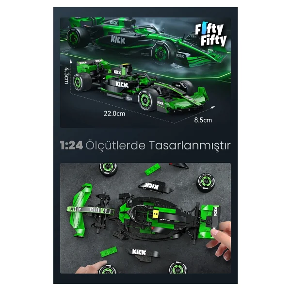 Cada Sauber F1 Formula Aracı C55032W 314 Parça Blok Oyuncak - Görsel 10