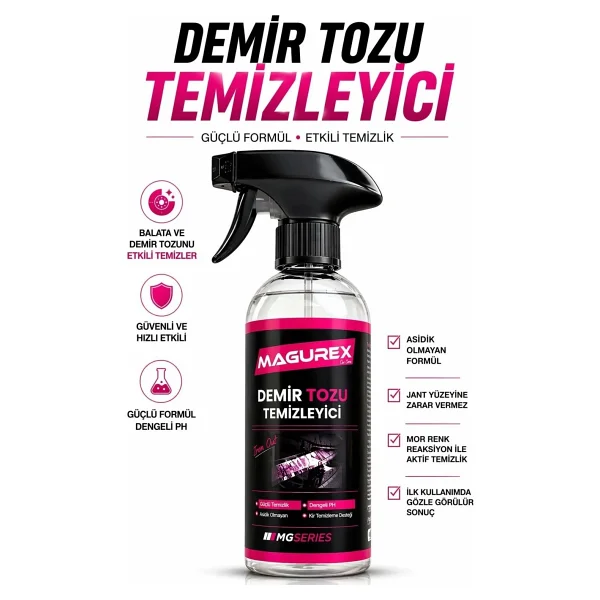 Magurex Balata Ve Demir Tozu Temizleyici Sprey 400 Ml- Profesyonel Jant & Fren Sistemi Temizleyici - Görsel 3