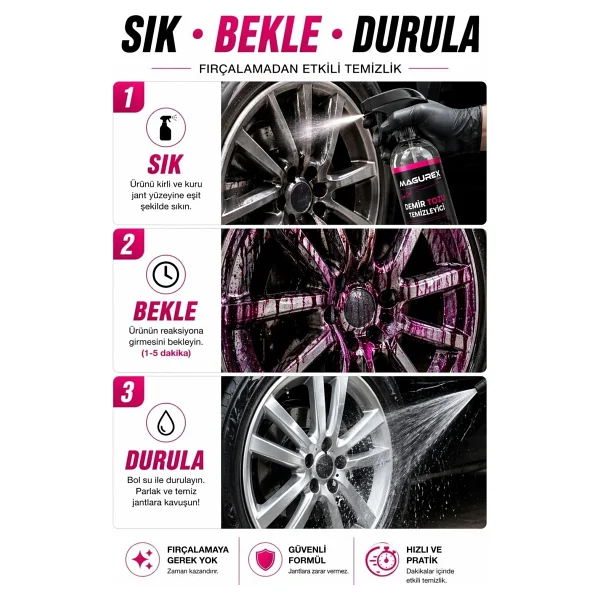 Magurex Balata Ve Demir Tozu Temizleyici Sprey 400 Ml- Profesyonel Jant & Fren Sistemi Temizleyici - Görsel 4