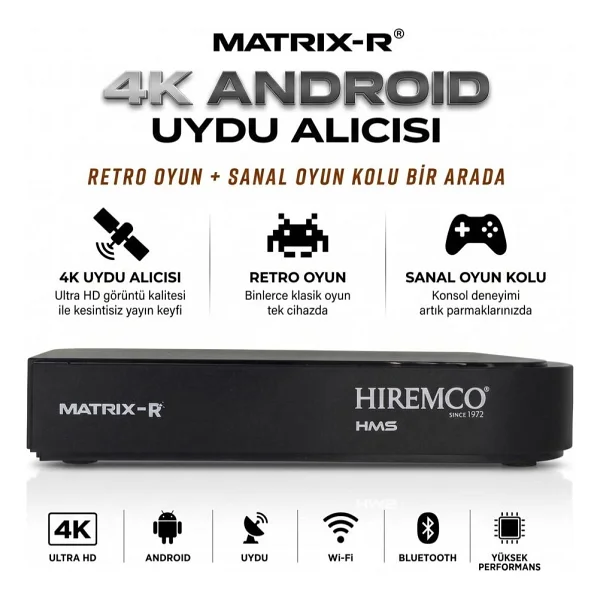 Hiremco Matrix R 64 GB 4K Android Uydu Alıcısı - Görsel 2