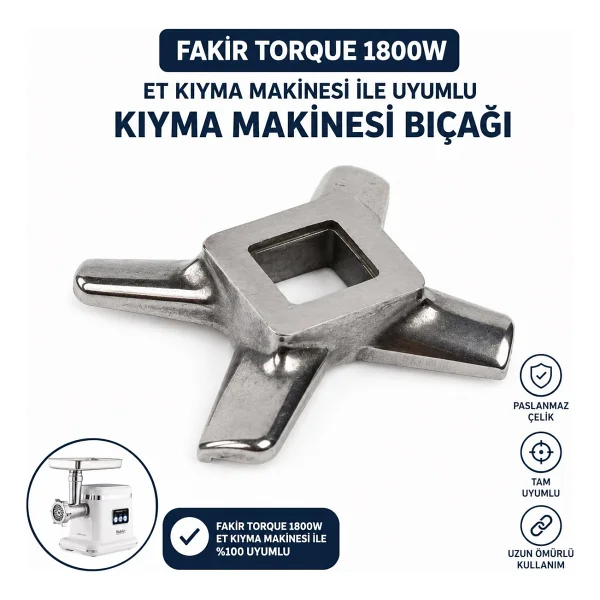 Supervac Fakir Torque 1800w Et Kıyma Makinesi Ile Uyumlu Kıyma Makinesi Bıçağı - Görsel 10