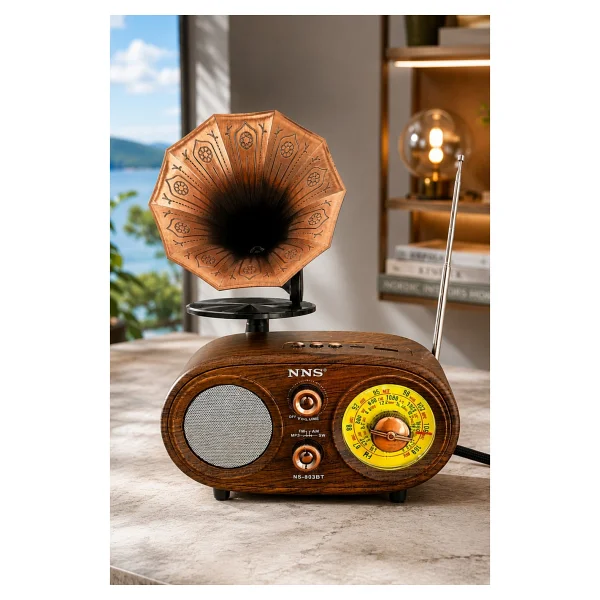Nns Ns803bt Kahverengi Nostaljik Radyo - Görsel 6