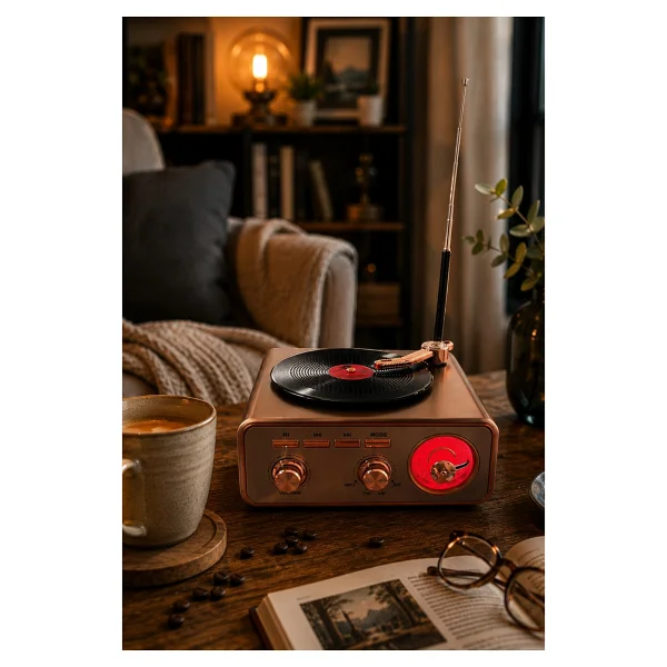 Meier Md-1217bt Kahverengi Nostaljik Görünümlü Bluetooth Hoparlör Ve 3 Bantlı Şarjlı Radyo - Görsel 3