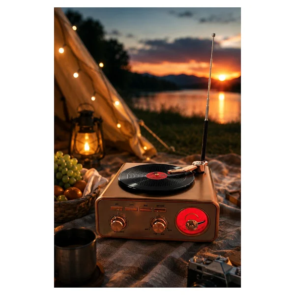 Meier Md-1217bt Kahverengi Nostaljik Görünümlü Bluetooth Hoparlör Ve 3 Bantlı Şarjlı Radyo - Görsel 4