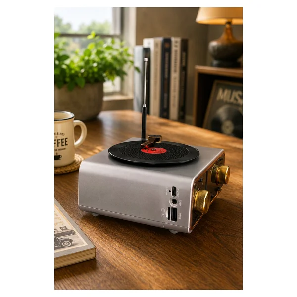 Meier Md-1320bt Gri Nostaljik Görünümlü Bluetooth Hoparlör Ve 3 Bantlı Şarjlı Radyo - Görsel 3