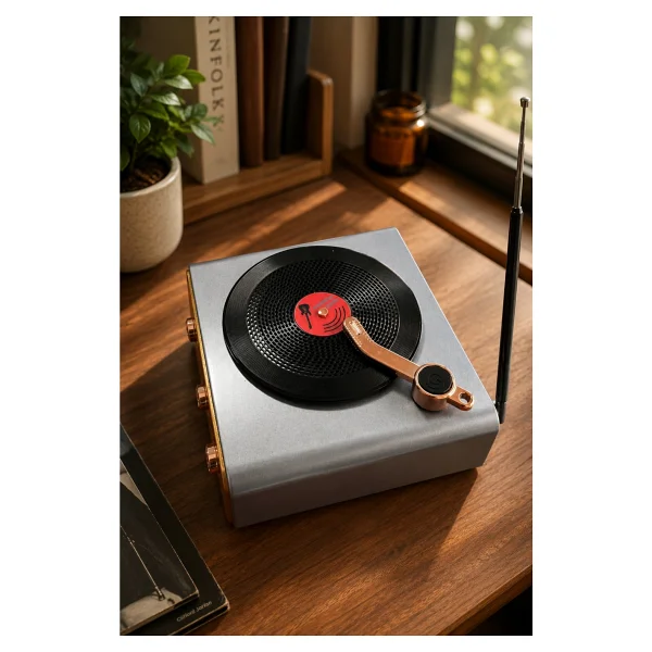 Meier Md-1217bt Gri Nostaljik Görünümlü Bluetooth Hoparlör Ve 3 Bantlı Şarjlı Radyo - Görsel 4
