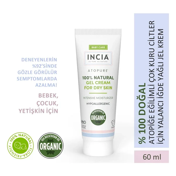 Incia Kuru Ciltler İçin Yalancı İğde Yağlı Jel Krem 60 Ml - Görsel 4