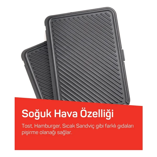 Arzum Ar2007 Sultane 1800 W Kırmızı Tost Makinesi - Görsel 4