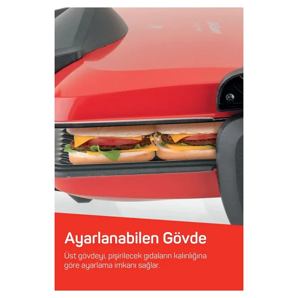 Arzum Ar2007 Sultane 1800 W Kırmızı Tost Makinesi - Görsel 6