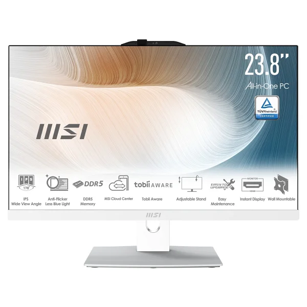 Msı Modern Am242p 1m-2089xeu Intel Core 5 120u 16gb 512gb SSD Freedos Beyaz 23.8" All In One Bilgisayar - Görsel 7