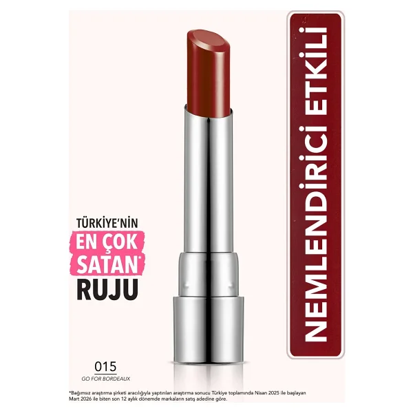 Flormar Sheer Up Parlak Bitişli Nemlendirici 015 Go For Bordeaux Stick Ruj - Görsel 2
