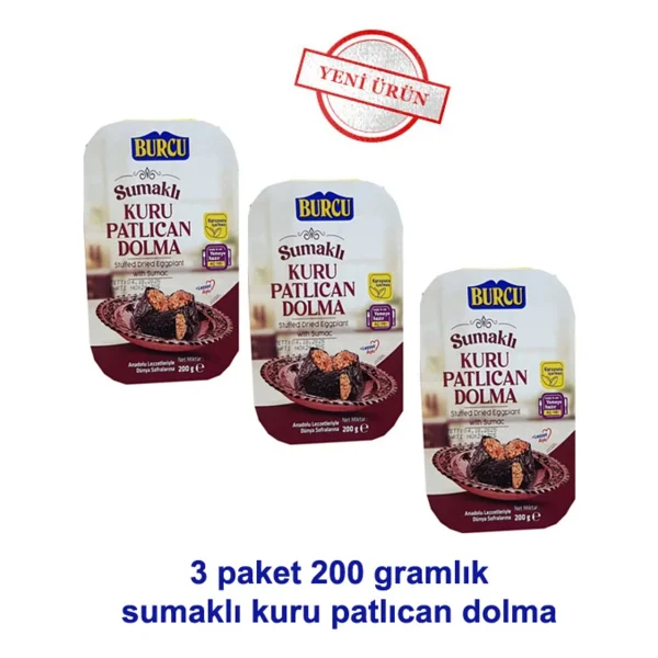 Burcu Kuru Patlıcan Dolma 200 Gramlık 3 Adet - Görsel 2