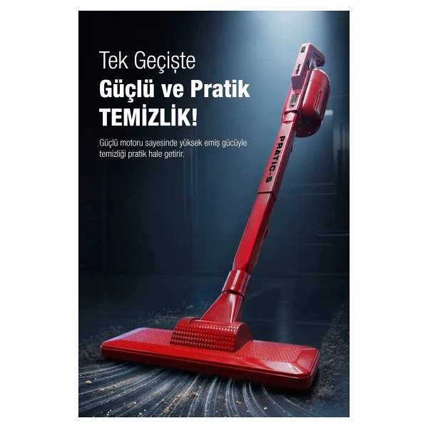 Fantom Pratik-S P 1200 Kırmızı Dikey Elektrikli Süpürge - Görsel 7