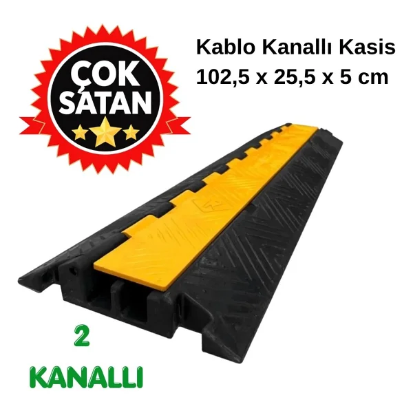 Kablo Kanallı Hız Kesici 2 Kanallı, Yol Kasisi 25,5 X 102,5 X 5 Cm - Görsel 3