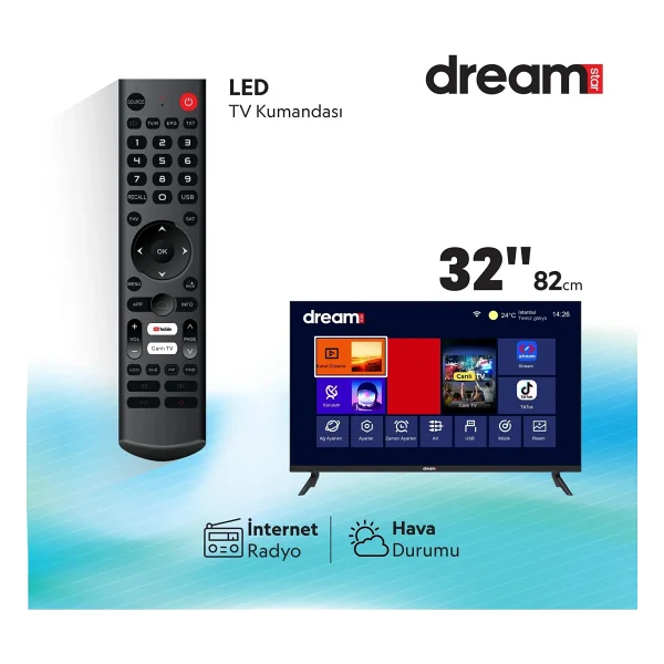 Dreamstar 32dse100 HD 32" 82 Ekran Uydu Alıcılı Smart LED TV - Görsel 4