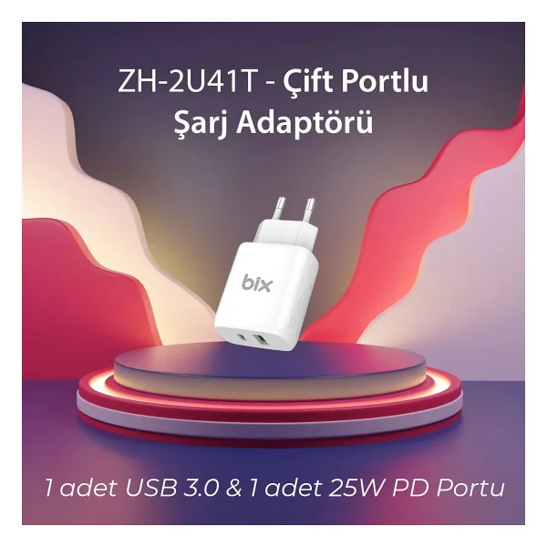 Bix Zh-2u41t 25w Hızlı Şarj Adaptörü - Görsel 4