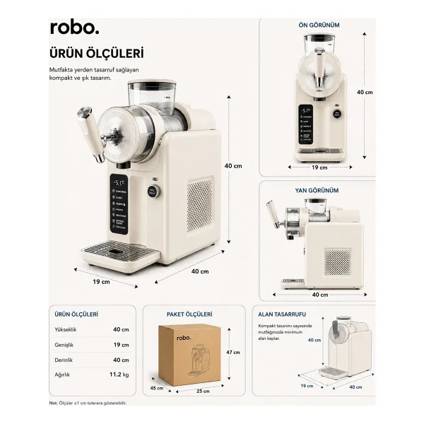 Robo 2in1 Beyaz Slush Ve Dondurma Makinesi - Görsel 5