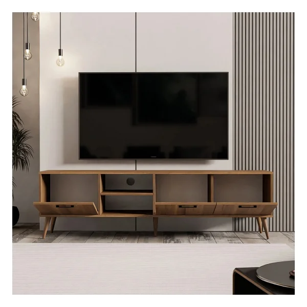 Mezza Exxen 180 Cm (Ahşap Ayaklı) TV Ünitesi Hat Rengi 1583 - Görsel 3