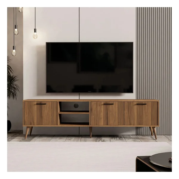 Mezza Exxen 180 Cm (Ahşap Ayaklı) TV Ünitesi Hat Rengi 1583 - Görsel 4