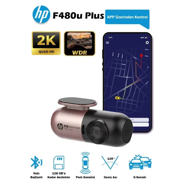Hp F480u Plus 2k Ön Araç Kamerası - Görsel 8