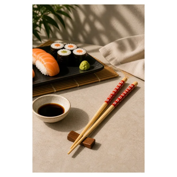 Tby Shop Bambu Chopstick 5 Li Desenli Yıkanabilir Çin Suşi Ramen Noodle Yemek Çubuğu - Görsel 5
