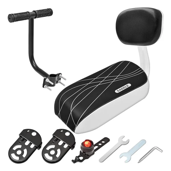 Valkyrie Bisiklet Arka Koltuk Seti Sırt Destekli Sele Minderi Tutma Barı Ayak Pedalı Arka Işıklı - Görsel 8