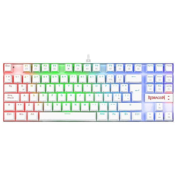 Redragon K552 Kumara Beyaz RGB %75 Tkl Red Switch Kablolu Mekanik Oyuncu Klavyesi - Görsel 2