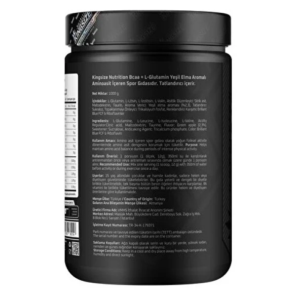 Kingsize Nutrition Bcaa + Glutamine Powder 1000 Gr - Görsel 9