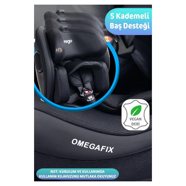 Prego Omegafix Alarmlı 360 Derece Dönebilen I-Size 0-36 Kg Oto Koltuğu - Görsel 3