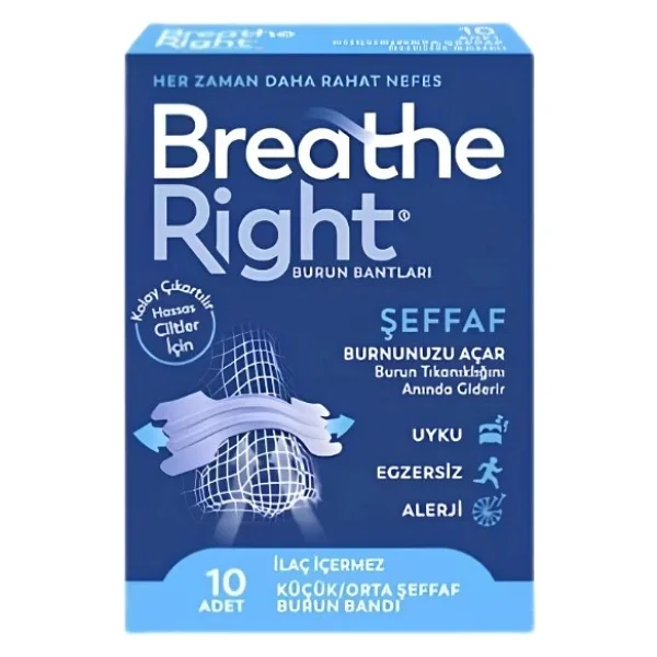 Breathe Right Burun Bandı Hassas Ciltler Şeffaf Normal Boy 10'lu - Görsel 4