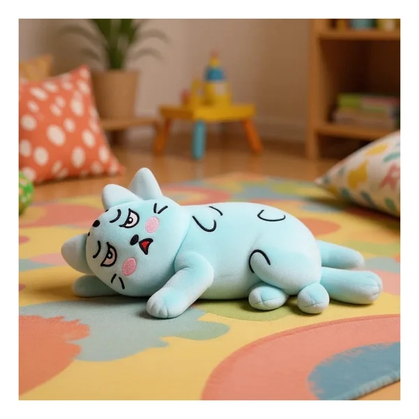 Tineke Kedi Otlu Catnipli Bebek Mavisi Peluş Kedi Oyuncağı - Görsel 2