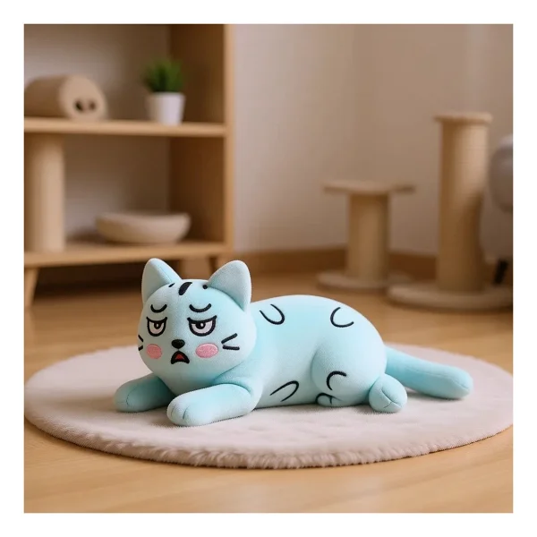 Tineke Kedi Otlu Catnipli Bebek Mavisi Peluş Kedi Oyuncağı - Görsel 3