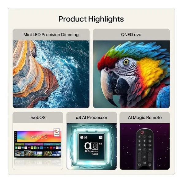 Lg 65qned87b6a 4K Ultra HD 65" 165 Ekran Uydu Alıcılı Webos Smart Qned Mini LED TV - Görsel 9