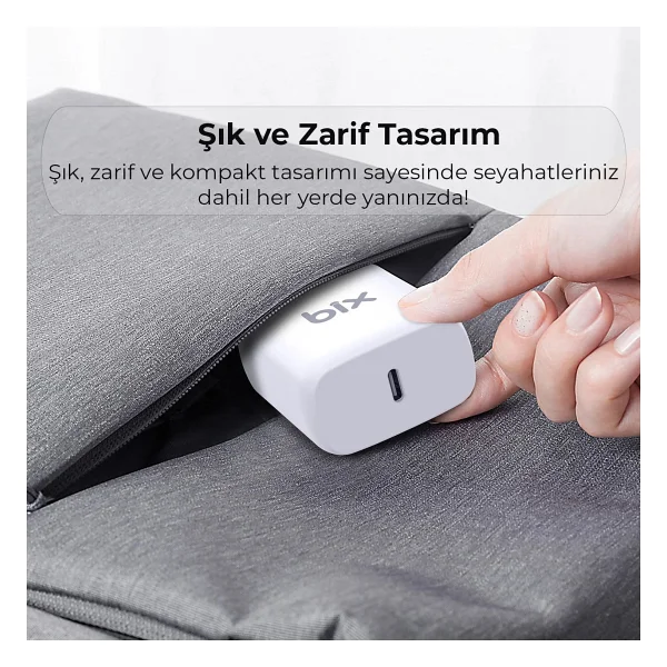 Bix Bx-Cl20ta 20 W Type-C To Lightning 3a Kablolu Şarj Aleti - Görsel 6