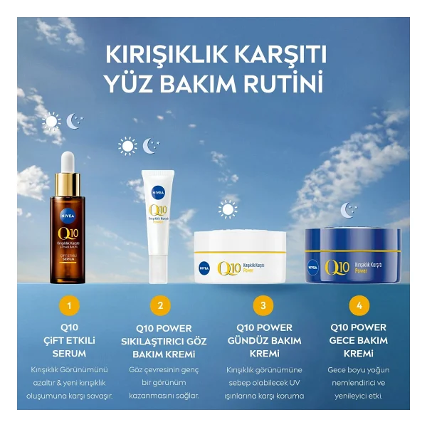 Nivea Q10 Power Kırışıklık Karşıtı Ve Yenileyici Gece Yüz Bakım Kremi 50ml, Nemlendirici, Hyaluronik Asit, Yaşlanma Karşıtı, Sıkılaştırıcı - Görsel 5