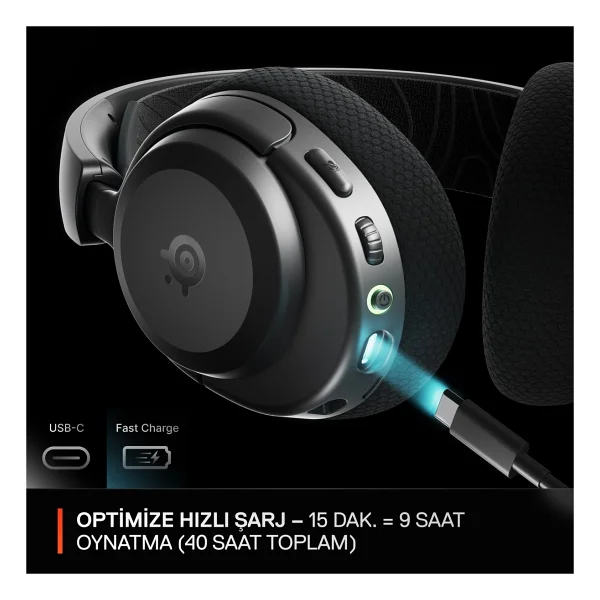 Steelseries Arctis Nova 3x Siyah Kablosuz Kulak Üstü Oyuncu Kulaklığı - Görsel 5