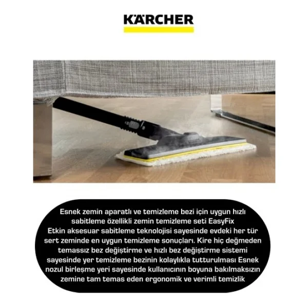 Karcher Sc 2 Easyfix Profesyonel Set 1500w 3.2 Bar Buharlı Temizlik Makinesi - Zemin Ve Yüzey Temizliği Için Tam Set - Ergonomik Easyfix Zemin Başlıklı Buharl - Görsel 7