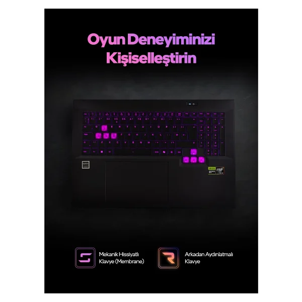 Game Garaj Slayer R9t XL-5070 V2.12 C2 Ryzen 9 8945hx 32 GB 2 TB SSD Rtx5070 18" Wqxga Gaming Laptop - Görsel 7