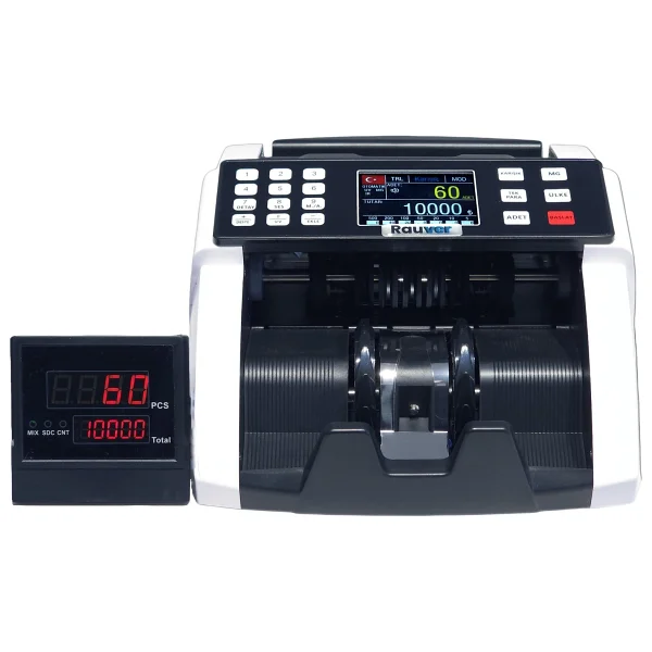 Sc8000 Lite, Tl Karışık Sayım, Dolar Ve Euro Adet Sayım Sahte Kontrollü Para Sayma Makinesi - Müşteri Ekranı Hediyeli - Görsel 2