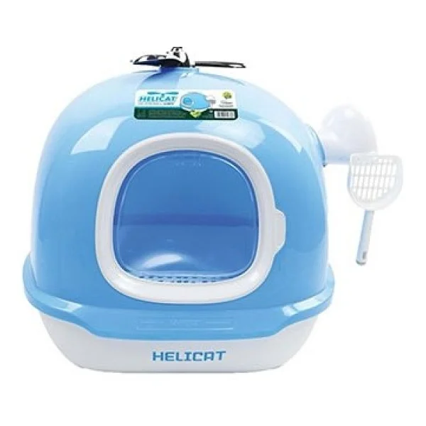 M-Pets Helicat 68.6x52.6x53.4 Cm Mavi Kapalı Kedi Tuvaleti - Görsel 2