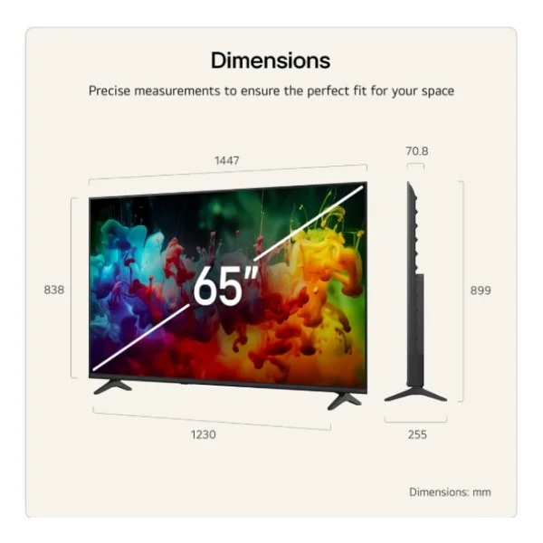 Lg 65qned70b6c 4K Ultra HD 65" 165 Ekran Uydu Alıcılı Webos Smart Qned Mini LED TV - Görsel 4