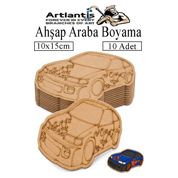 Artlantis Ahşap Boyama Araçlar 10 Adet 10x15cm Taşıtlar Boyama Figürü Etkinlik Çoçuk Gelişim Motor Beceri Kreş Anasınıfı - Mor - Görsel 8