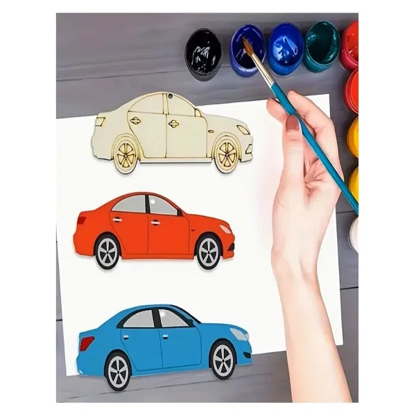 Artlantis Ahşap Boyama Araçlar 10 Adet 10x15cm Taşıtlar Boyama Figürü Etkinlik Çoçuk Gelişim Motor Beceri Kreş Anasınıfı - Mor - Görsel 4