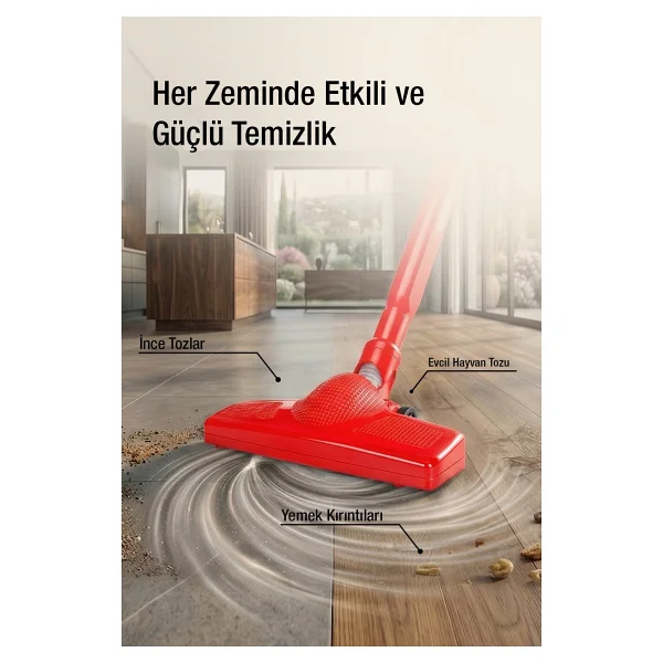 Fantom Speedy Pro Du 2100 Kırmızı Dikey Elektrikli Süpürge - Görsel 7