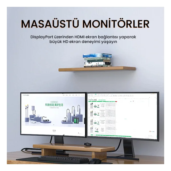Veggieg V-Z605 3 M Displayport To Hdmı Dönüştürücü - Görsel 5